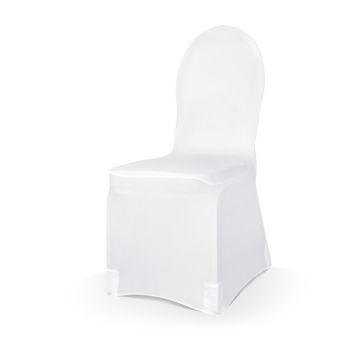 Elastische stoelhoes stof wit 