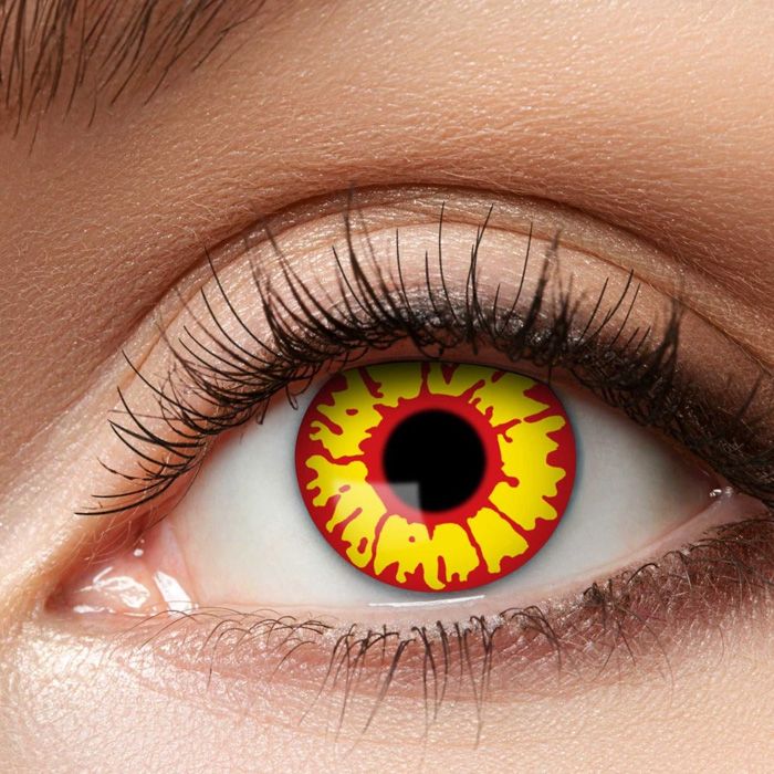 Contactlenzen geel en rood