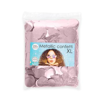 Ronde Metallic Roze Confetti - 250 gram