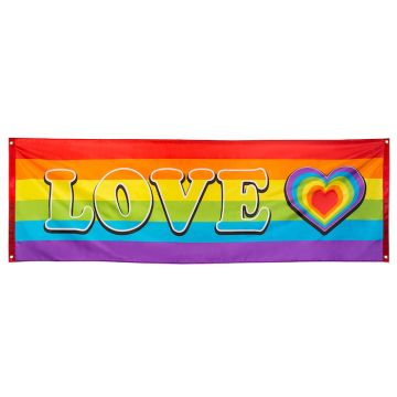 "Love" regenboog banner - 74x220 cm