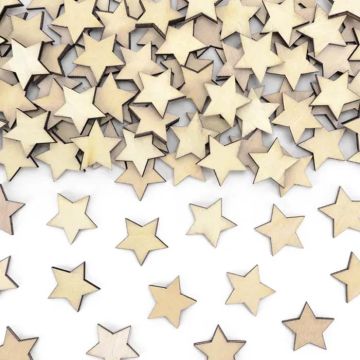 Sterren Confetti in Hout 50x - 2 x 2 cm