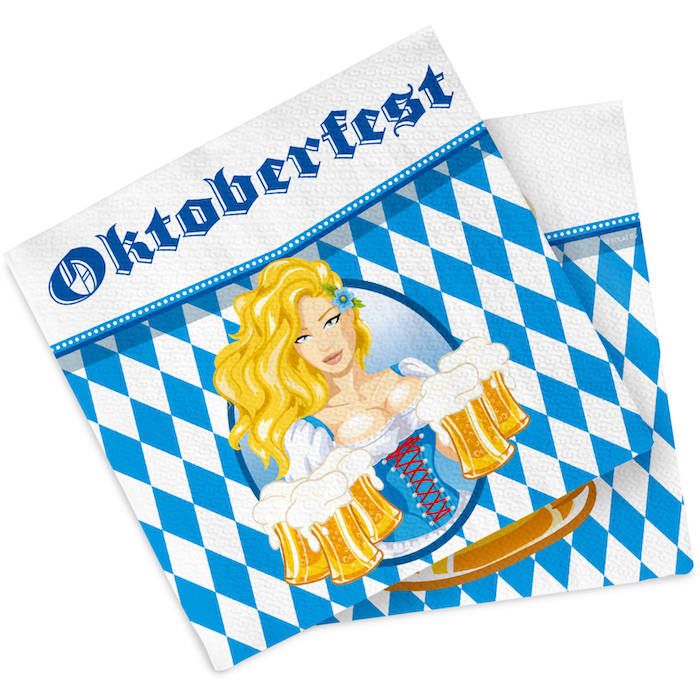 Oktoberfest Servetten Met Meisje 20x - 33 x 33 cm