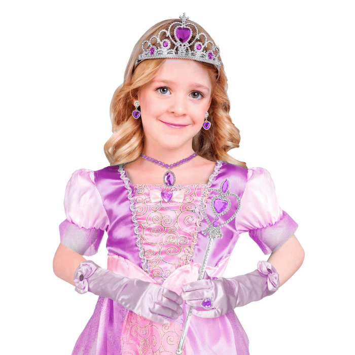 Paarse prinsessenset voor kinderen - 6 delen