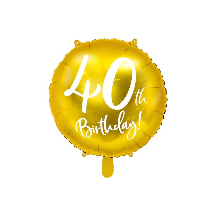 40 Jaar Verjaardagsballon Goud - 45 cm