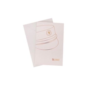 Gouden studentenkaart m. envelop - 11 x 17 cm