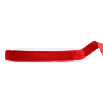 Rood fluweel lint 15 mm / 10 m