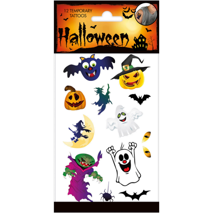 Leuke Halloween nep tatoeages 12x 