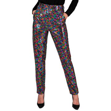 Paillettenbroek voor dames in multicolor