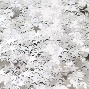 Zilveren sterren tafelconfetti - 14 g