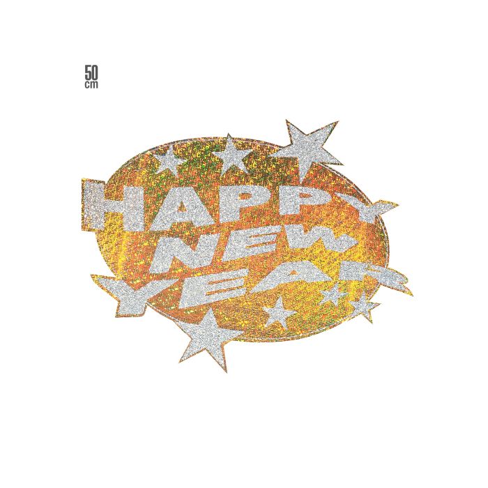 Happy new year glitterdecoratieschild 12x - 50 cm