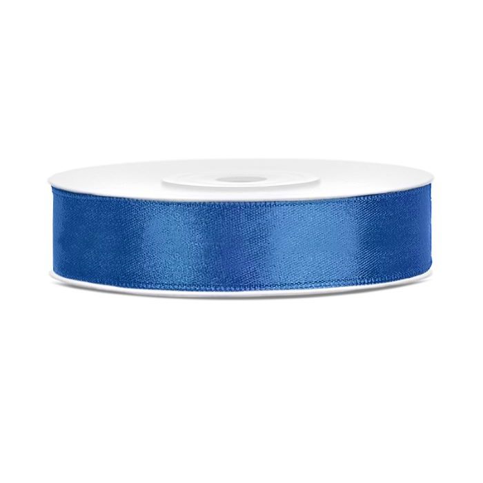 Blauw satijnen lint - 12 mm x 25 m