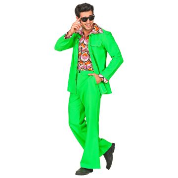 70's disco kostuum in groen voor heren