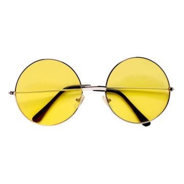 Neon zonnebrillen rond geel - onesize
