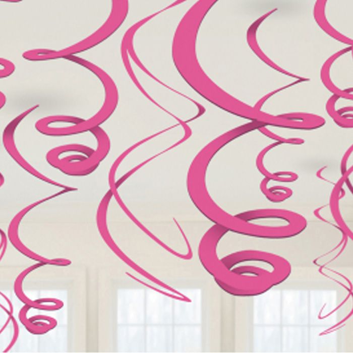 Roze Spiralen 12x - 55 cm