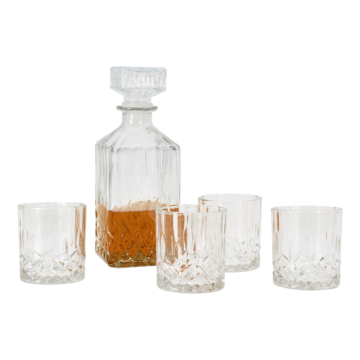 Whisky Karaf m. 4 glazen - 900 ml