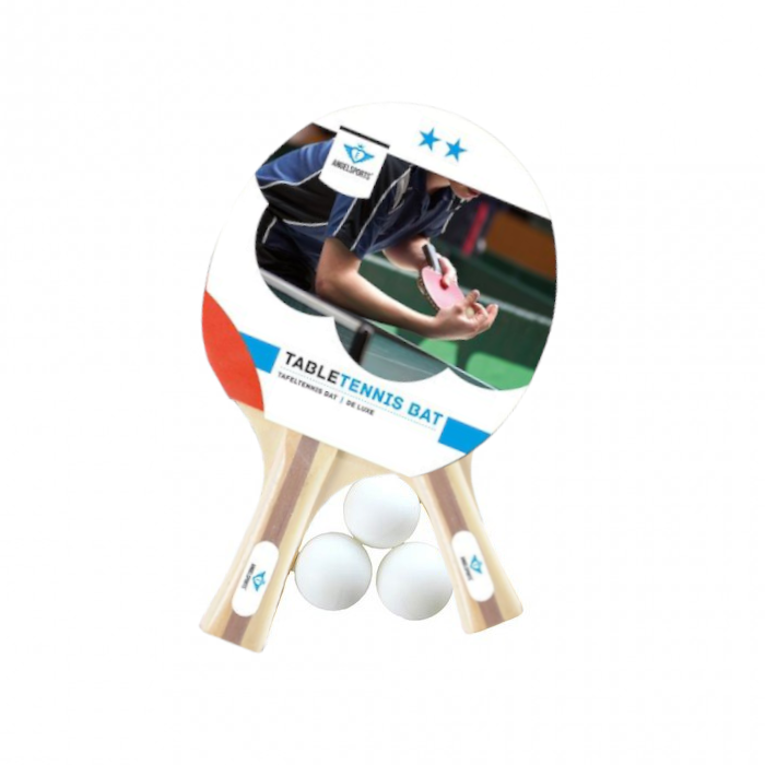 Tafeltennis Set - 3x Ballen en 2x 2-Ster Bat