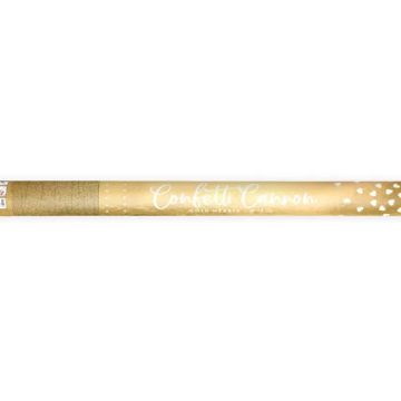 Confettibuis met harten goud - 60 cm