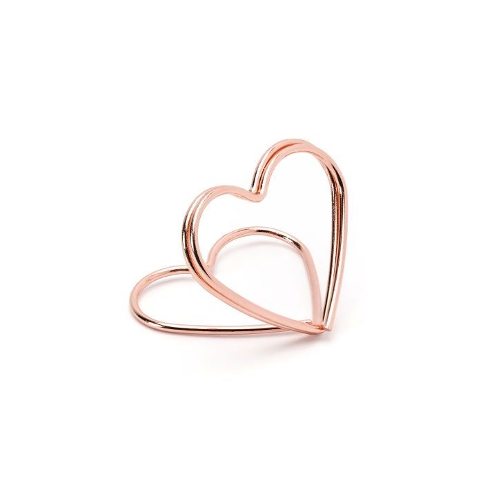 Rose gold harten tafelkaart houders 10x - 2,5