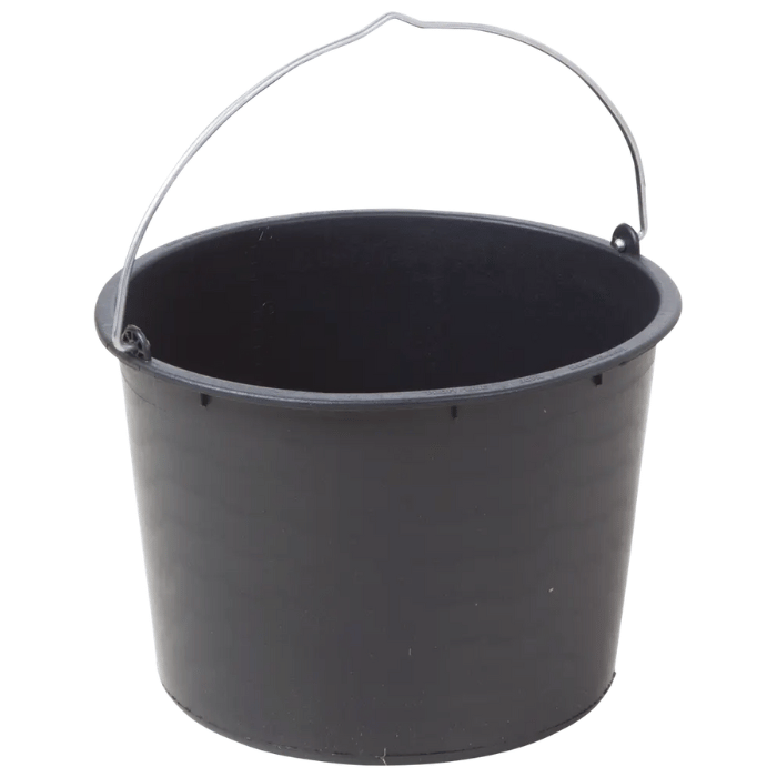 Zwarte kunststof emmer 20 L - 26x33 cm