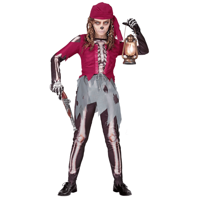 Skeletpiraat meisjes kostuum voor kinderen