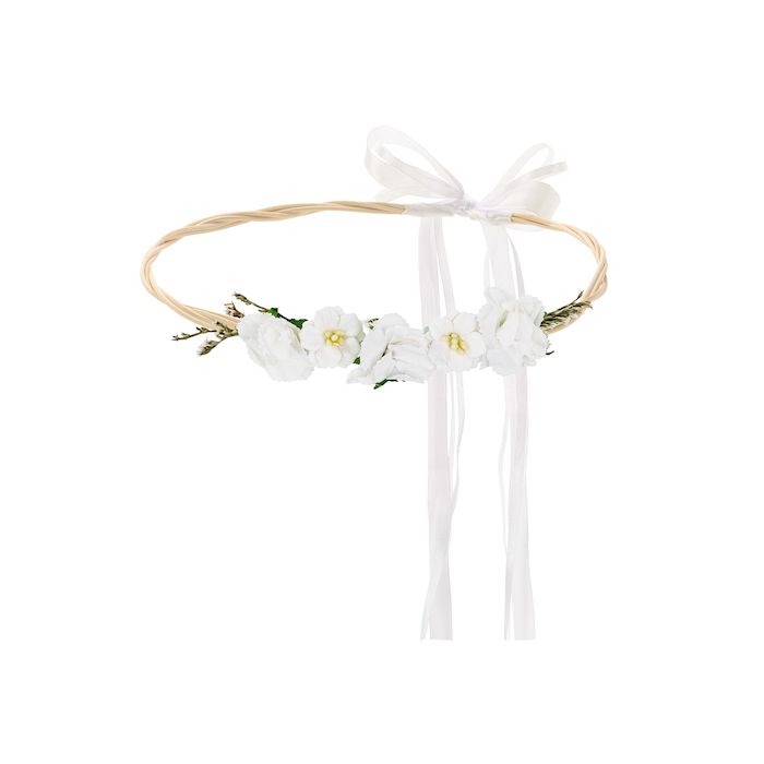 Witte Bloemekrans - 18 cm