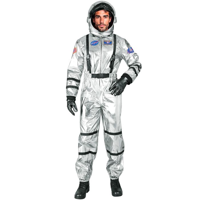 Zilveren astronautenkostuum voor heren