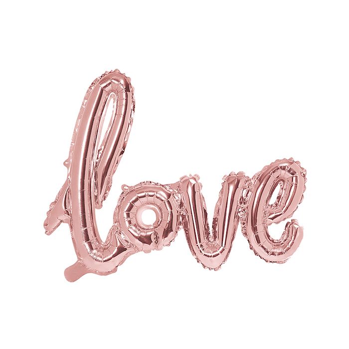 Love folieballon roségoud - 73 cm