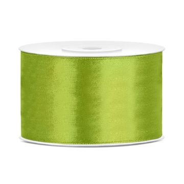 Lichtgroene satijnen lint - 38 mm x 25 m
