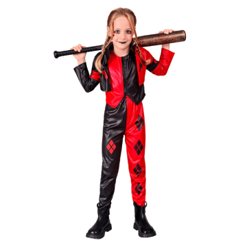Rood/Zwart harlekijn kostuum voor kinderen