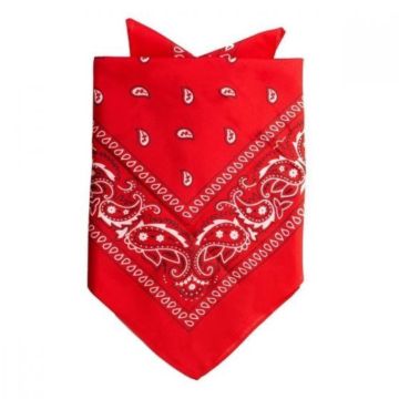 Bandana met traditioneel patroon rood 52x55 cm