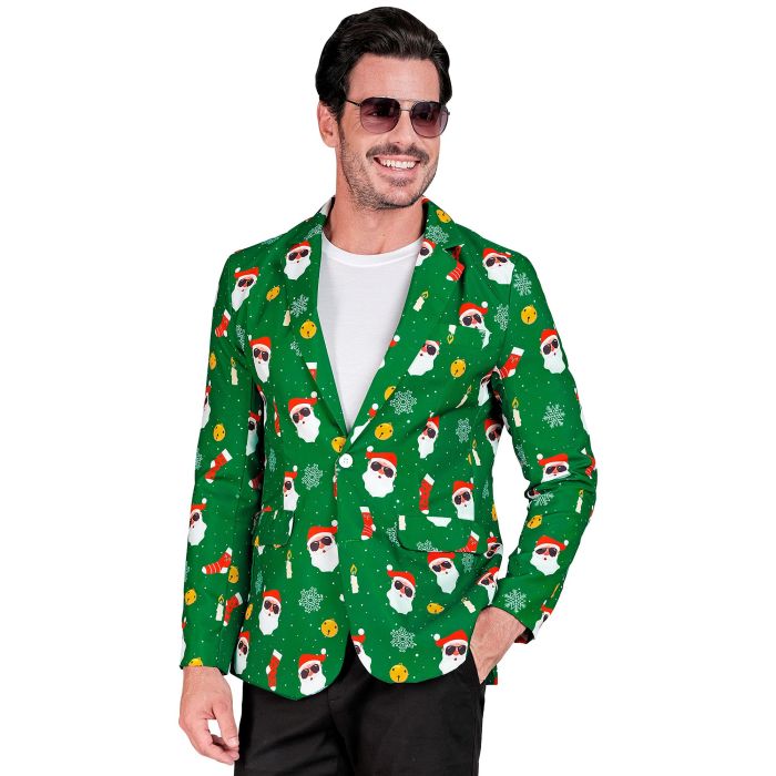 Groene kerstmanjas met leuk print