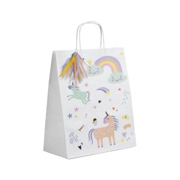 Cadeauzakken met eenhoornmotieven 6x - 27x20 cm