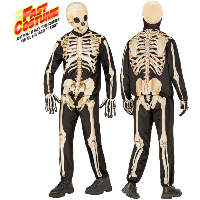 Zwart skeletkostuum voor jongens