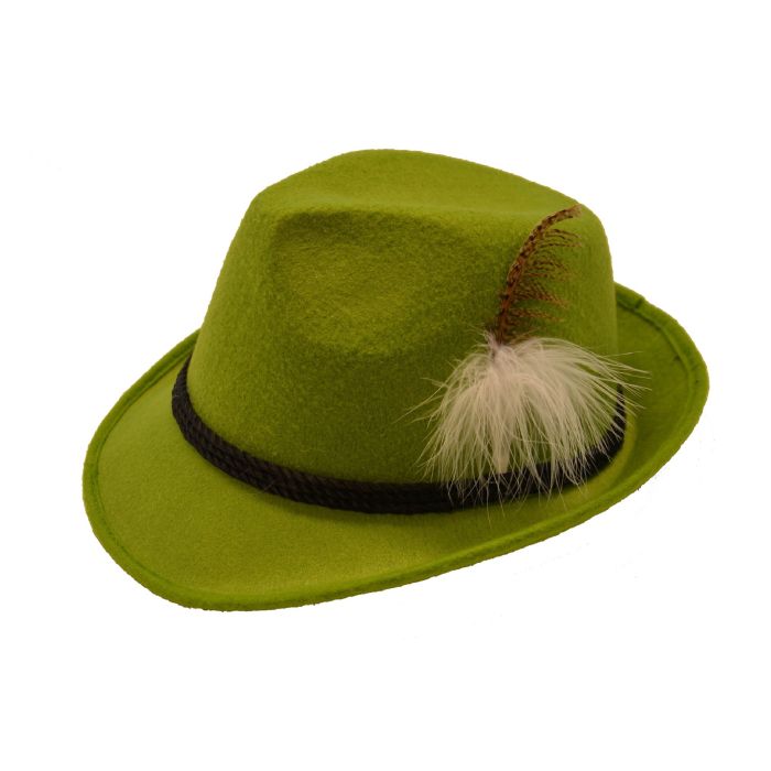 Tyrolerhoed voor oktoberfest Bayern lichtgroen unisex one-size