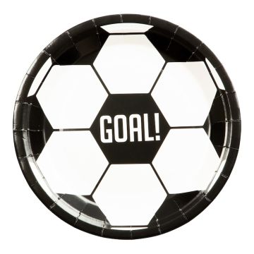Voetbal papieren borden 8x - 23 cm 