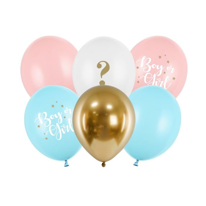 Dreng of meisjes ballonnen 6x - Ø 30 cm