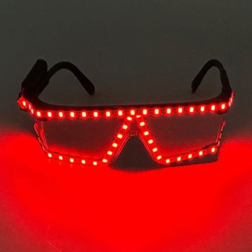 LED briller rood neon - onesize