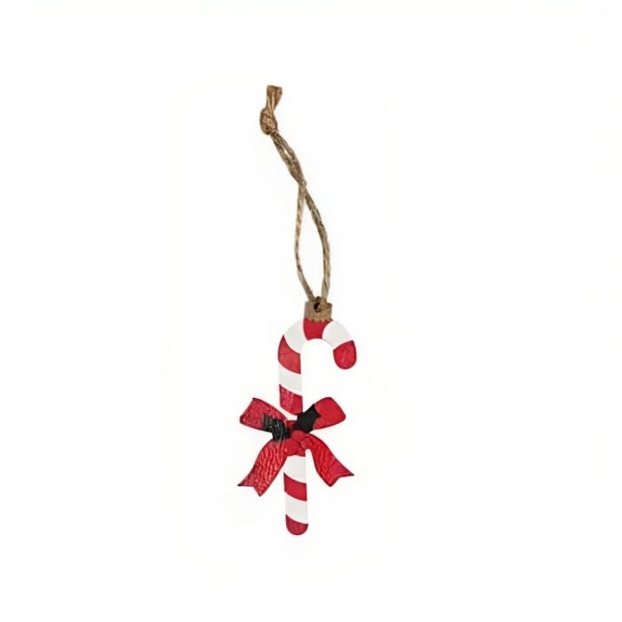 Kerstboomdecoratie kerststok rood/wit, Det Gamle Apotek - 3x6 cm