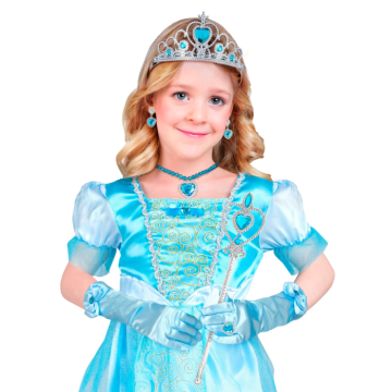 Blauwe prinsessen set voor kinderen - 6 delen