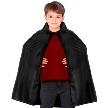 Zwarte cape voor kinderen - 100 cm
