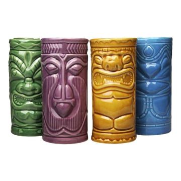 Tiki-vazen set 4x - 14x6,5 cm