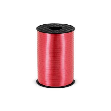 Rode plastic cadeauband - 5 mm x 225 m