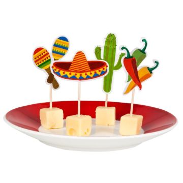 Mexicaanse voedselprikkers 12x - 9 cm