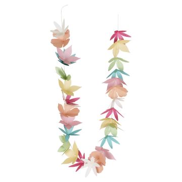 Hawaii krans halsketting pasteltinten - 95 cm