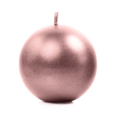 Ronde Metallic Roségouden Kaarsen 6x - 8 cm