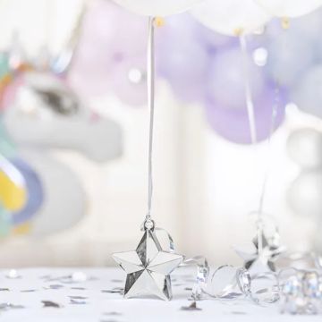Stervormige zilveren ballongewicht 10x11 cm