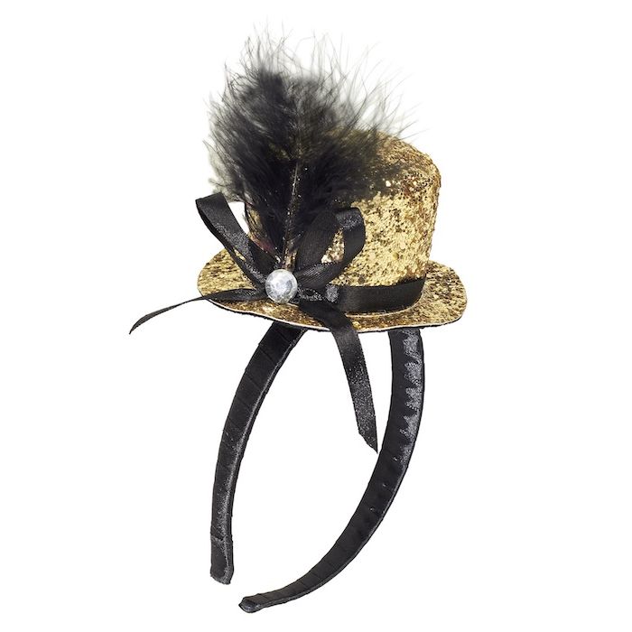 Mini Glitter Ronde Hoed - Goud