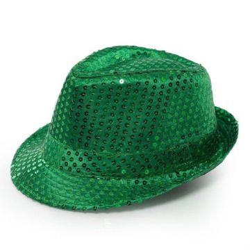 Groene hoed met glitter
