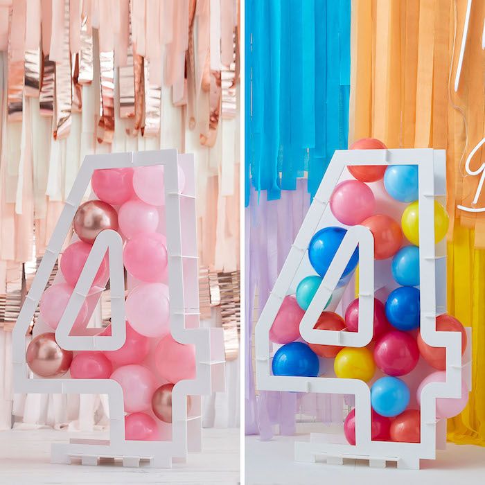 Ballon cijferframe nr. 4 - 81cm 