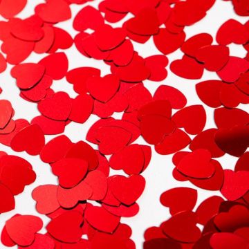 Rode hartjes tafelconfetti - 14 g